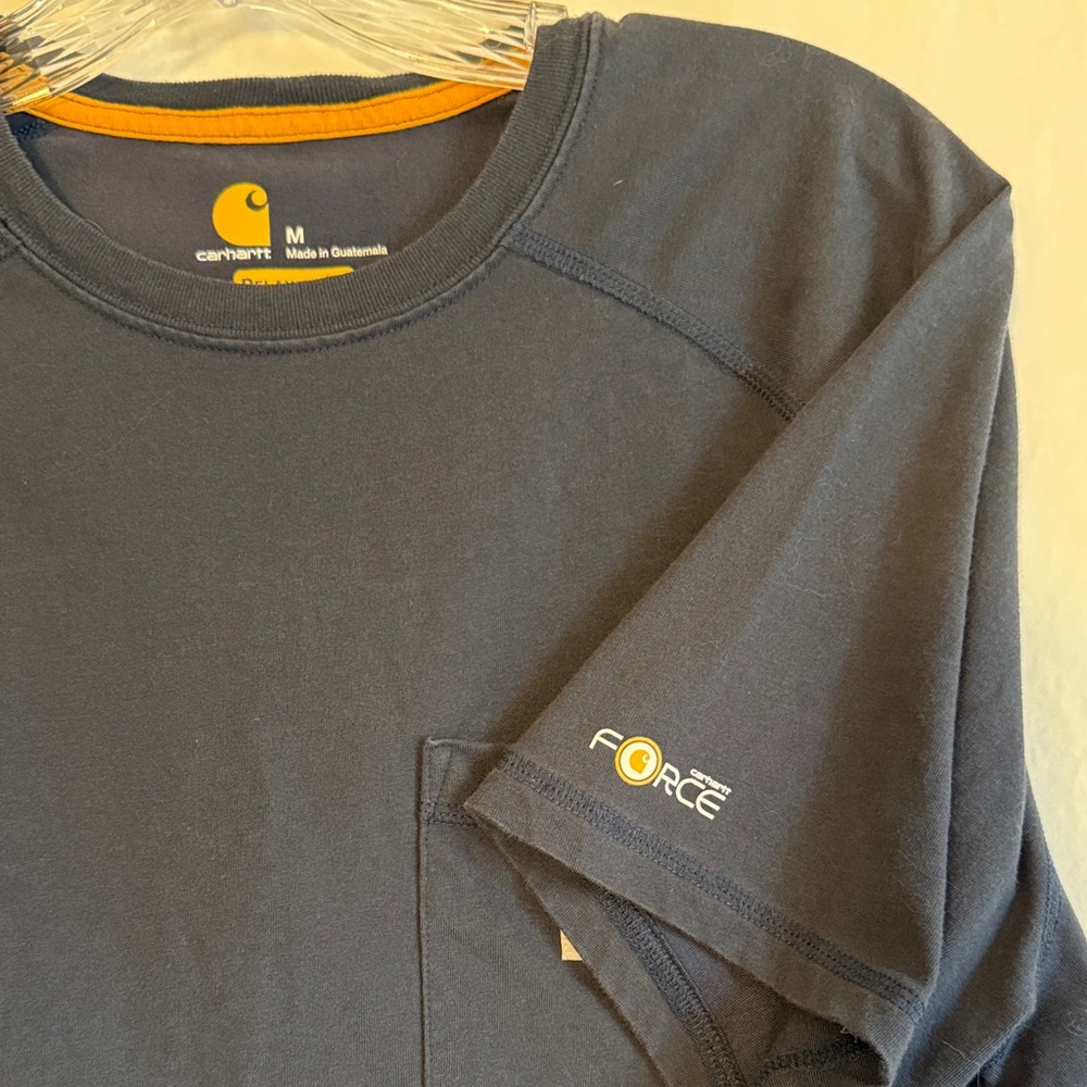 Carhartt Men's Navy Short Sleeve Tee with Pocket Men's Medium